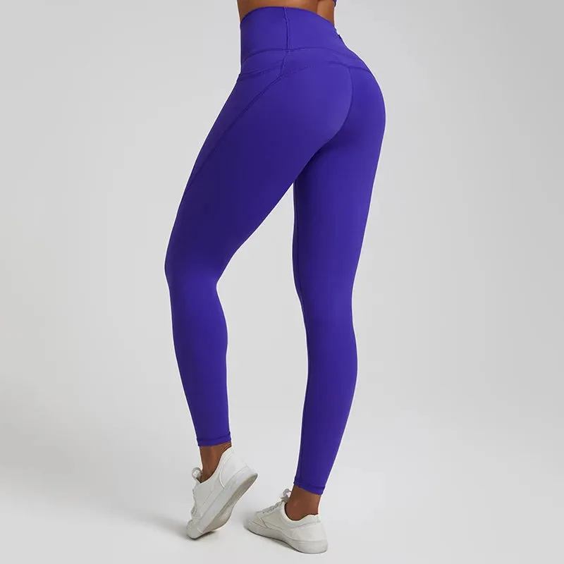 067 Nude  Leggings With Pockets High Waist